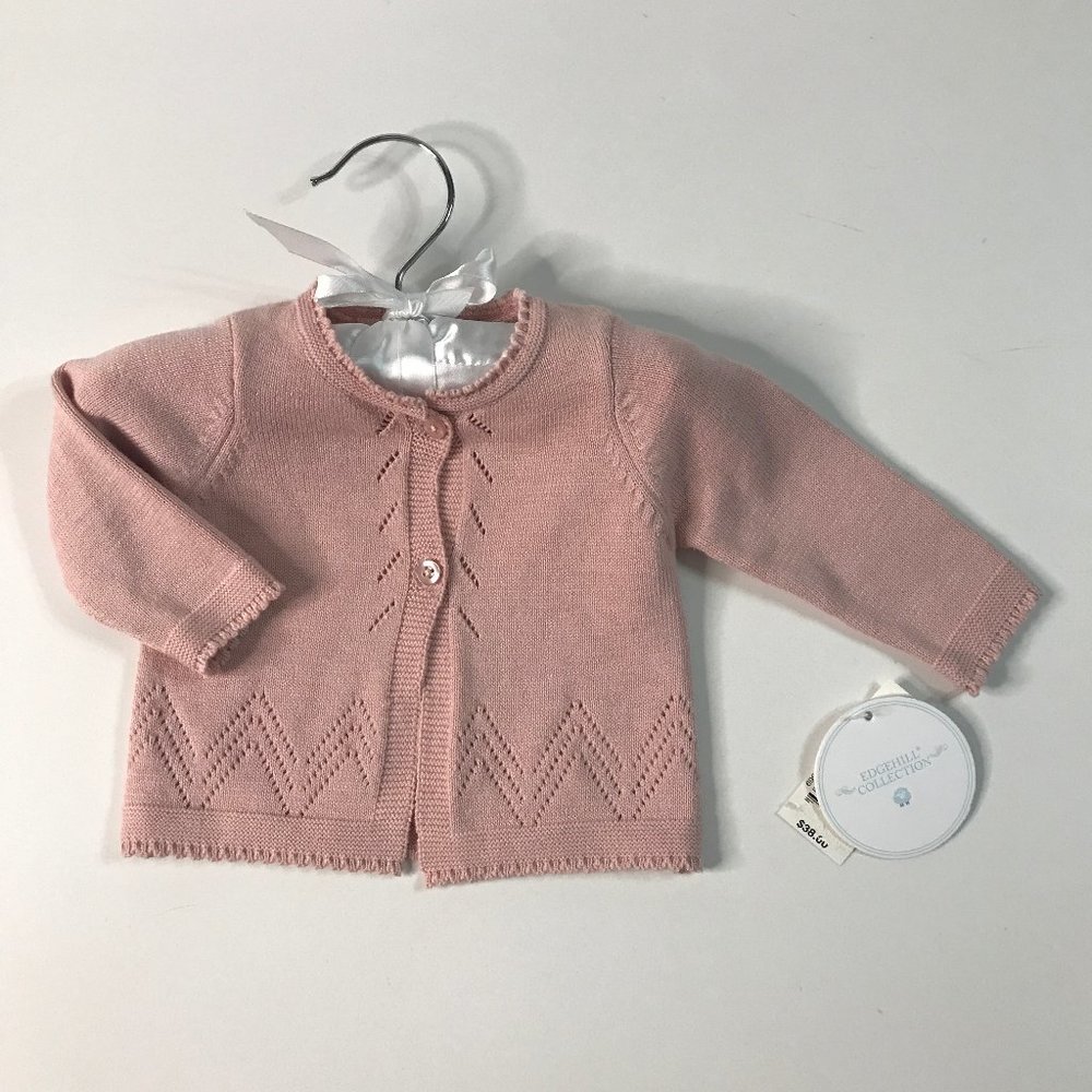 Baby Girls Newborn Sweater-Knit Cardi-NWT